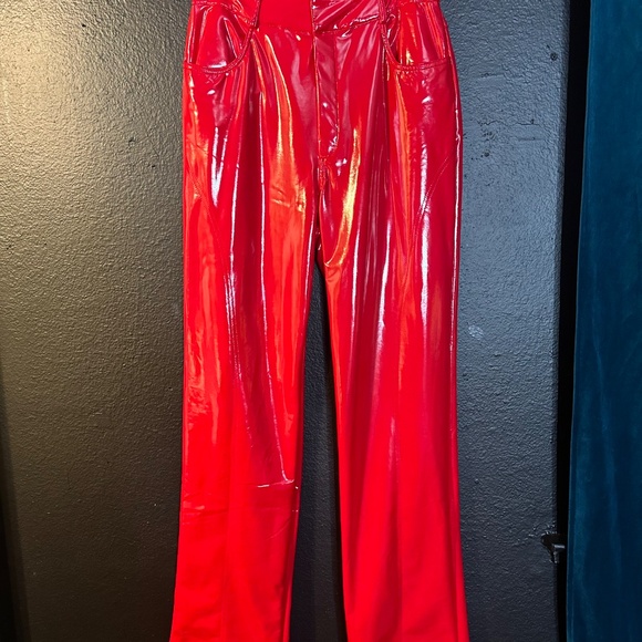 Oh Polly Red Latex Pants - Picture 3 of 4